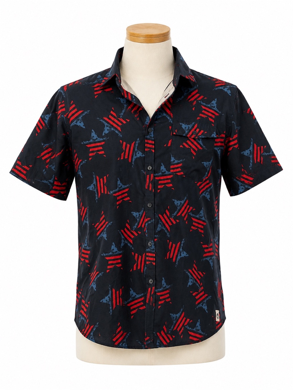 Free Planet Stars and Stripes Button Down Shirt NWT